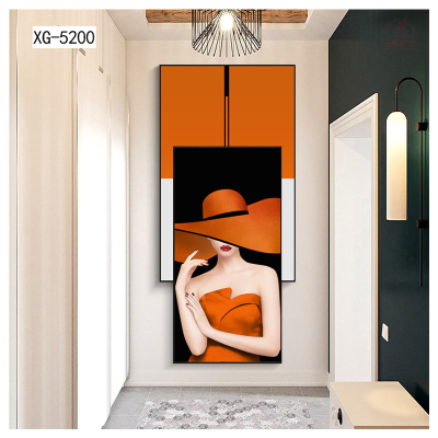 Hallway Corridor and Aisle Paintings Wallpaper Aluminum Alloy Baked Porcelain Overlay Painting Combination Picture-in-Picture Spot Drill Modern Decorative Picture