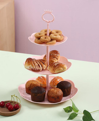 S02 European-Style Multi-Layer Fruit Plate Fashion Three-Layer Cake Stand Plastic Double Layer Fruit Pot Fruit Basket