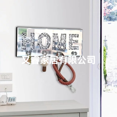 Glass Diamond Hanging Mirror Hanging Plate Decorative Mirror Clothes Rack Towel Rack Key Holder Bag Hanging Rack