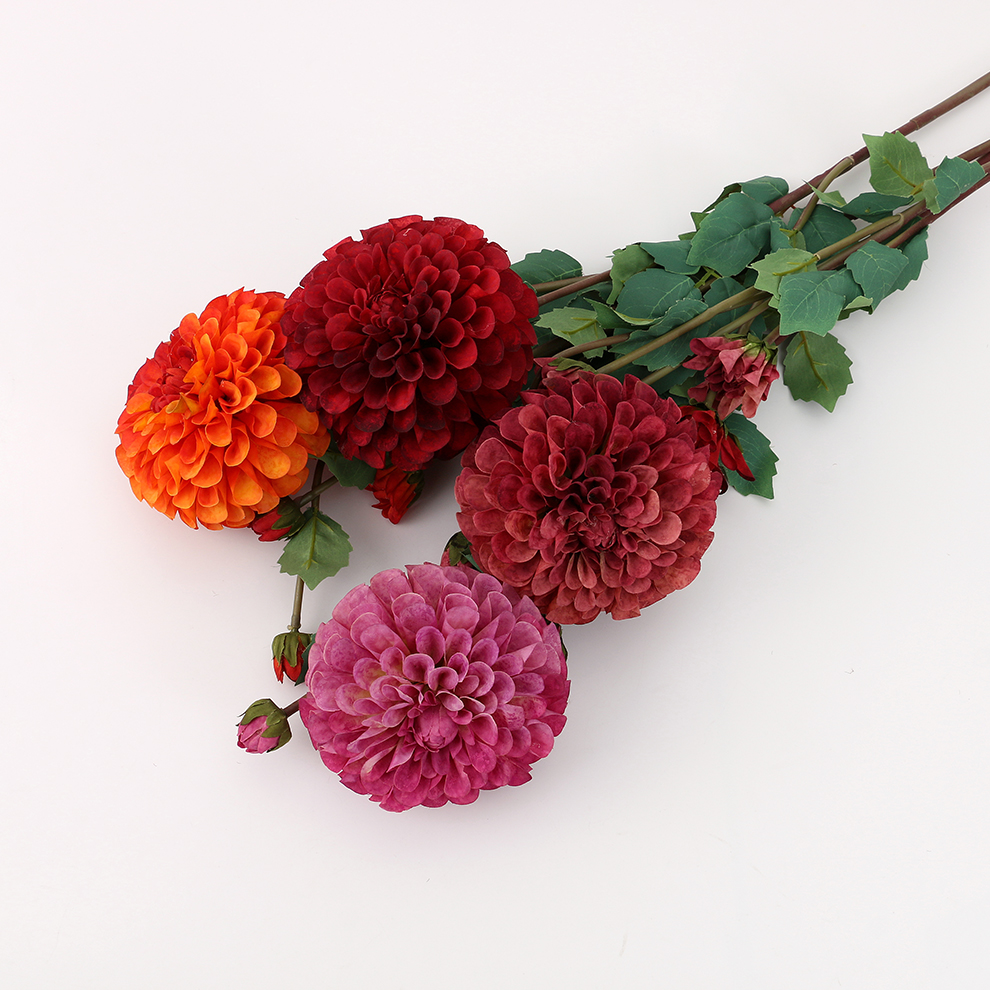 唯美小清新福寿大丽花球菊婚庆路引乒乓菊家居装饰花束绢花仿真花