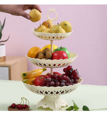 S01 European Fruit Plate Three-Level Light Refreshment Shelf Removable Fruit Plate Wedding Cake Plate Cake Stand Candy Rack Holder