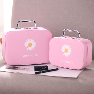 New 2020 Cute Small Daisy Cosmetic Bag Portable Large Capacity Travel Storage Bag Portable Korean Style Cosmetic Case