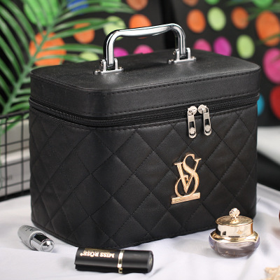 Wholesale Customized Large Capacity Waterproof Cosmetic Bag PU Leather Portable Portable Make-up Bag Storage Box Cosmetics