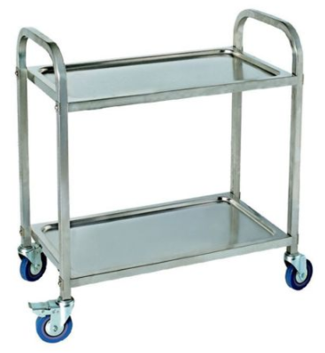 Thickened Stainless Steel Large, Medium and Small Two-Layer Trolley Dining Car Food Delivery Van Hotel Restaurant Drinks Trolley