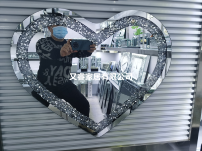 Glass Diamond Heart-Shaped round Stitching Mirror Decorative Mirror Mirror Special-Shaped Mirror Hanging Mirror Bathroom Mirror