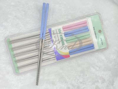 304 Stainless Steel Chopsticks Household Hotel Chopsticks Non-Slip Multi-Color 02