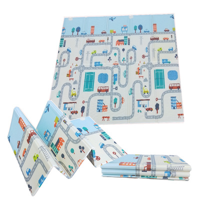 Factory Direct Sales D Folding Mat XPe Double-Sided Pattern Foldable Household Foam Game Mat Baby Crawling Mat