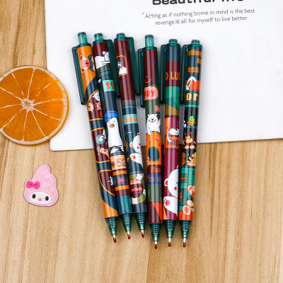 Happy Bus Pressing Pen Creative Student Press Gel Pen Good-looking Office Stationery Water-Based Sign Pen Wholesale