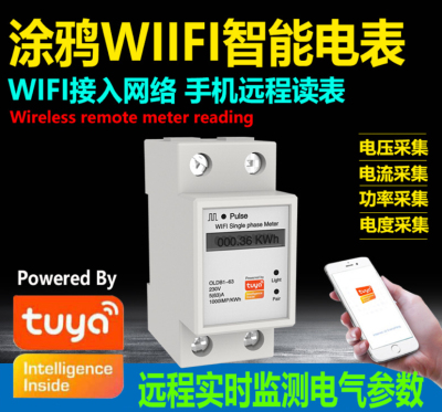Graffiti WiFi Smart Meter Household Remote Meter Reading Single-Phase Rail Type Current Voltage Power Electrical Value