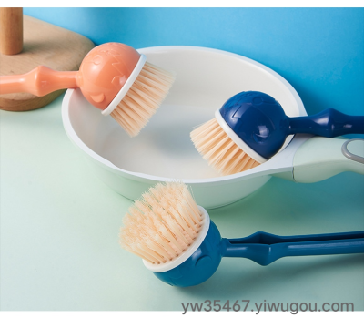 X22-9300 Wok Brush Dish Brush with Handle Long-Handled Brush Kitchen Cleaning Tools Washing Pots and Pans Brush Pot