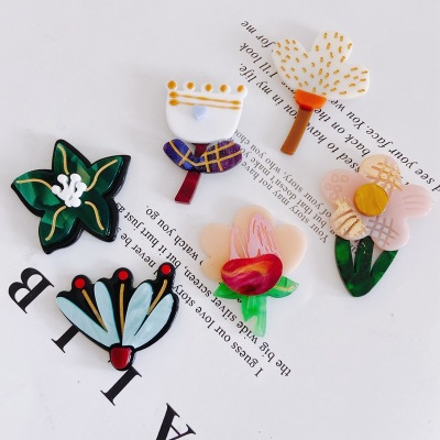 DIY Ornament Accessories Wholesale Fun Fresh Acrylic Flower Patch Small Pendant Decorations Material Accessories