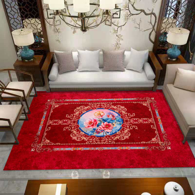 Chinese Style Living Room Coffee Table Short Plush Carpet European Style Bedroom and Household Non-Slip Floor Mat Modern Minimalist Study Large Floor Mat