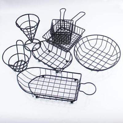 American Creative Chips Basket Iron Wire Basket Food Basket Pub Nightclub Snack Basket Western Restaurant Chips Basket Spot