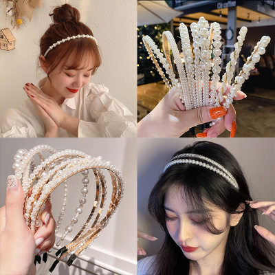 New Style Hair Band Headband Korean Pearl Hairpin Fairy Headband Mori Style French Ins Metal Simplicity Hair Accessories Headdress