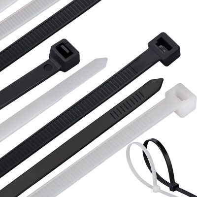 Zipper Cable Tie Heavy-Duty 45.72cm Large Cable Tie Black and White, 60-Pound Strength Nylon Cable Tie