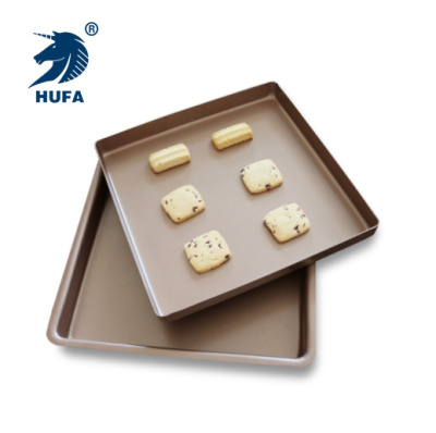 Nougat Baking Tray Square Baking Tray Right Angle Golden Barbecue Plate Non-Stick Cake Roll Baking Tray 28 * 28cm Baking