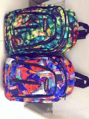 Large Capacity Backpack Primary School Student Portable Schoolbag Fashion Colorblock Travel Bag Multi-Layer Zipper Backpack