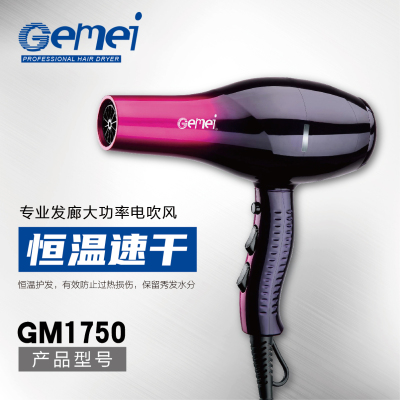 Gemei1750 hair dryer cold and hot constant temperature hair dryer wholesale of high-power hair dryer
