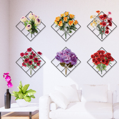 Xi Pan Stickers Flower Stickers Grid Decorative Stickers Dormitory Bedroom Entrance Restaurant Living Room Background Decoration Wall Stickers