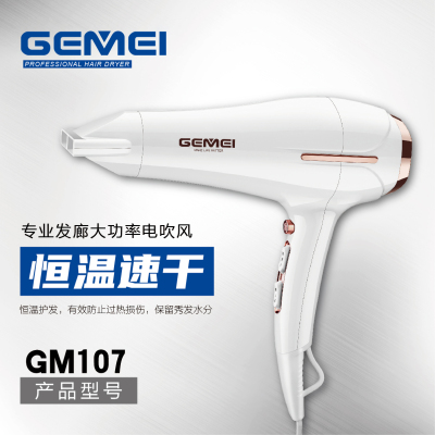GEMEI 107 hair dryer high-power negative ion hair salon hair dryer home barber shop hair dryer does not hurt your hair