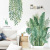 Xi Pan Stickers Tropical Green Plant Nordic Background Wall Stickers Decorative Stickers Plant Living Room Bedroom Wall Sticker Self-Adhesive