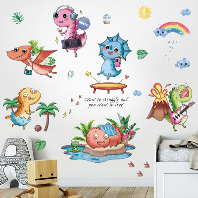 Xi Pan Stickers Cartoon Dinosaur Children's Room 50 * 70cm Combination Stickers DIY Creative Waterproof Paste Support Customization