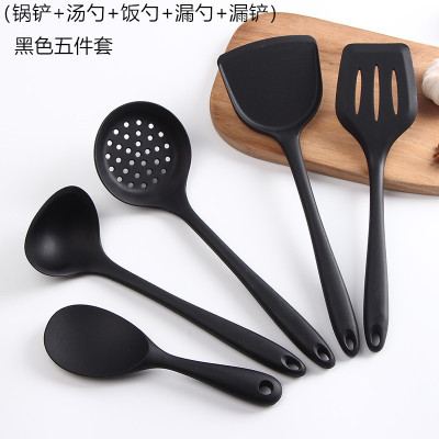 Spot Silicone Spatula Set Factory Wholesale Black Cooking Tools Non-Stick Pan Silicone Kitchenware Set