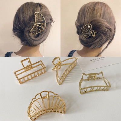 New Korean Style Metal Grip Shark Barrettes Bath Hair Claws Elegant Graceful Hairpin Korean Headwear For Women