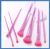 7 Frosted Screw Rod Makeup Brush Set Plastic Handle Fiber Wool Full Set Of Beauty Tools Cross-Border