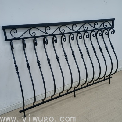 Customized Home Balcony Guardrail Wrought Iron Hand-Forged Protective Grating Bay Window Safety Isolation Fence