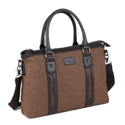 Men's Canvas Bag Shoulder Bag Men's Handbag Men's Business Horizontal Document Leisure Laptop Messenger Bag Men's Bag