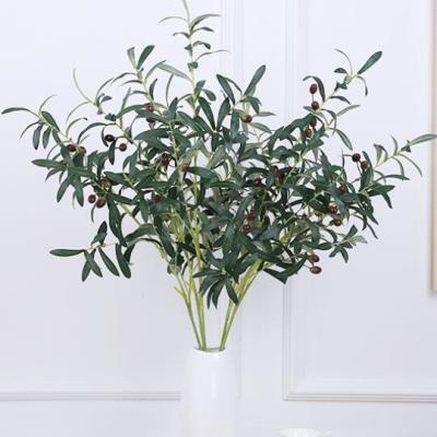 Factory Direct Sales Artificial Flower Artificial Olive Branch Six Fork Ten Fork Green Plant Home Decoration Creative Silk Flower Ornaments