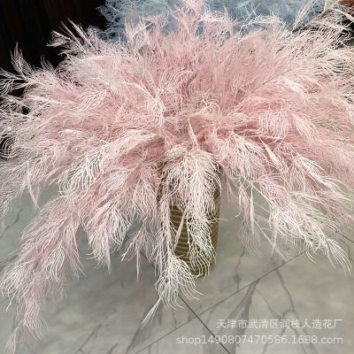 New Artificial Misty Misty Grass Wedding Landscape Pink Dai Plastic Flowers Long Brush Holder Phoenix Tail Living Room Decoration Wedding Ceiling