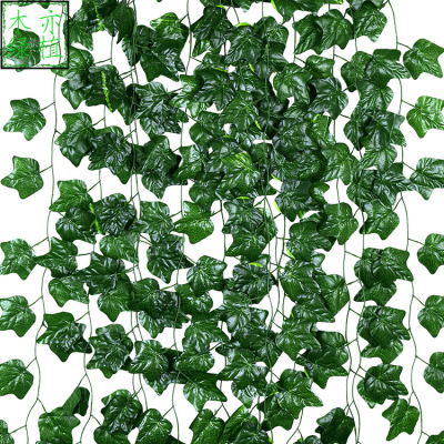 Artificial Plant Rattan Ivy Leaves Vine 2 M Green Leaf Color Printing Sweet Potato Leaves Vine Decorative Rattan Wholesale