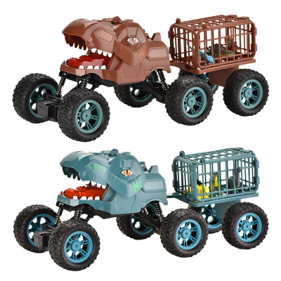 Cross-Border New Product Four-Way Remote Control Dinosaur Storage Car Dinosaur Climbing Car Dinosaur Model Children Remote Control Toy Car