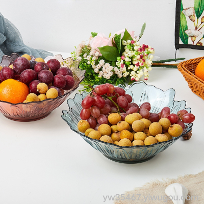 B04-027 AIRSUN Fruit Plate Transparent Color Pattern Plate Snack and Fruit Plate Large Capacity Storage Tray Dessert Dried Fruit Tray