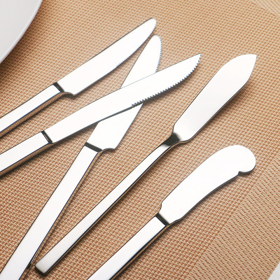 SOURCE Factory Curtain Steak Knife, Fork and Spoon Suit 304 Stainless Steel Western Tableware High-End Hotel Knife and Fork in Stock