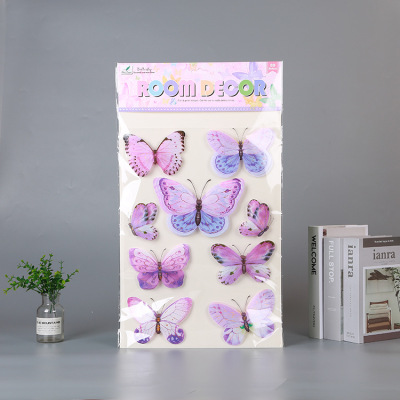 Stickers PVC Butterfly Wall Stickers Bedroom Decoration DIY Home Layer Stickers Decoration 3D Wall Stickers Beautiful Cute Custom