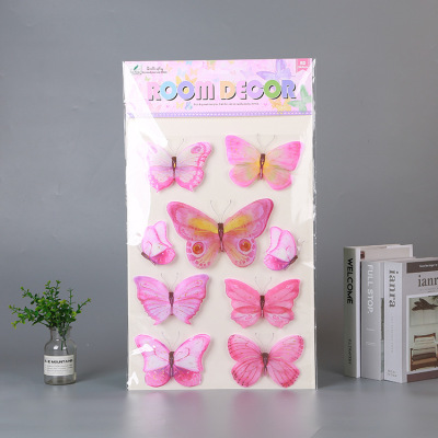 Stickers PVC Layer Stickers Butterfly Stickers Creative Fresh DIY Background Stickers Bedroom Wall Self-Adhesive 3D Decorative Sticker Wall Stickers