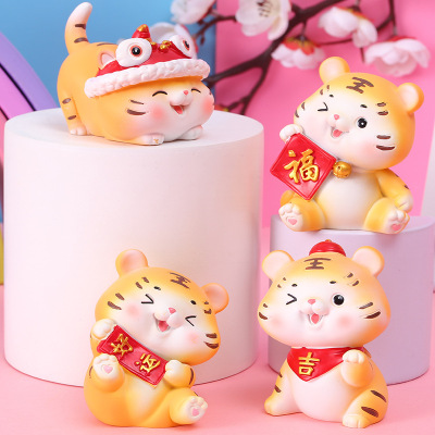 Tiger Tiger Shengwei Auspicious Tiger National Tide Tiger Zodiac Tiger Blind Box Doll Cartoon Hand-Made Doll New Year Gift