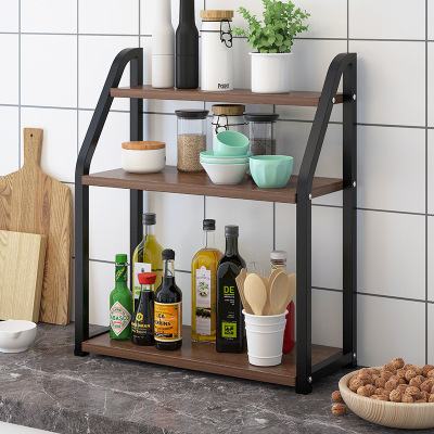 Kitchen Spice Rack Economical Household Countertop Small Multi-Layer Multi-Functional Space Saving Storage Shelves