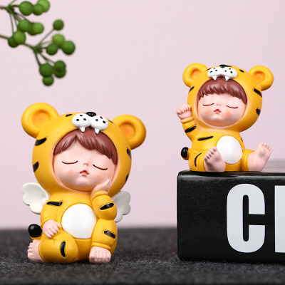 2022 Tiger Year Cute Mascot Creative Decoration Home Ornament Living Room Bedroom Desktop Decoration Small Ornament