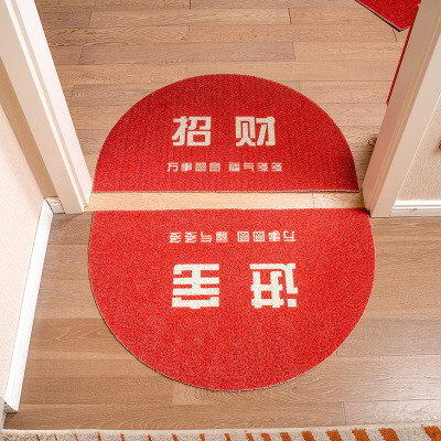 Safe Trip Entrance Home Use Floor Mat Semicircle Entry Door Floor Mat Cutting PVC Wire Ring Carpet in Stock Wholesale