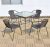 Outdoor Desk-Chair Rattan Chair with Umbrella Three-Piece Outdoor Chair Outdoor Leisure Balcony Small Coffee Table 