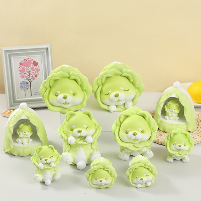 Floor Ornaments Vegetable Elf Creative Cabbage Dog Star Light Home Bedroom Decoration Cute Decorative Crafts