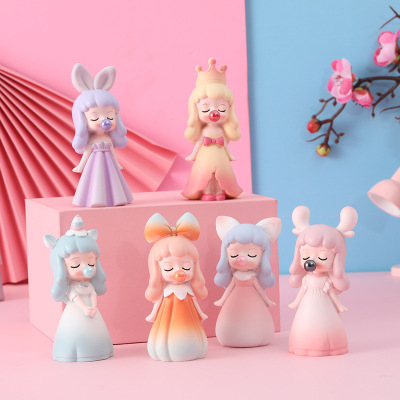 Bubble Girl Cute Princess Blind Box Hand-Made Doll Girl Resin Craft Ornament Girlfriend Birthday Present