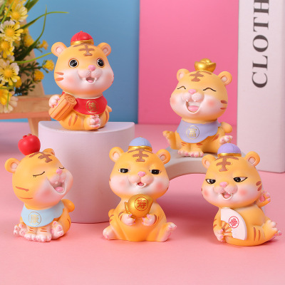 Five Blessings Blind Box Tiger Year Zodiac Tiger Tiger Shengwei Blind Box Decoration Tiger Tide Play Doll New Year Gift