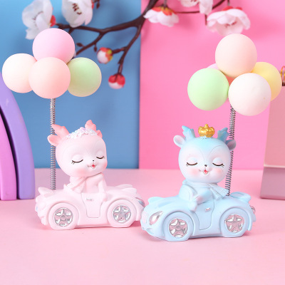 Yi Lu Ping An Creative Cute Confession Balloon Deer Decoration Car Interior Dashboard Decorations Girls' Gifts
