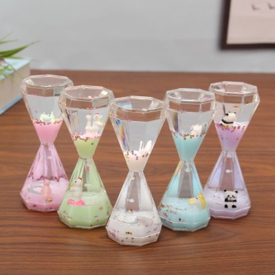 Creative Jelly Pudding Color Decompression Oil Leakage Acrylic Ornament Crafts Sand Clock Timer Crystal Oil Drops Gift