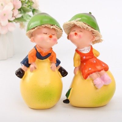 Creative European-Style Pastoral Fruit Straw Hat Doll Pear Doll Living Room Display Cabinet Domestic Ornaments Wholesale